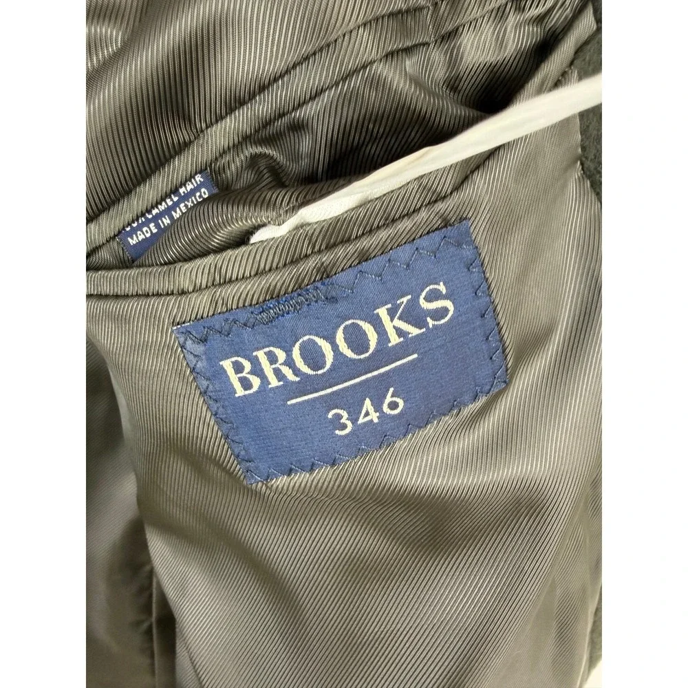 Brooks Brothers 346 Mens 46L‎ Camel Hair Blazer Olive Green 2 Button Sport Coat